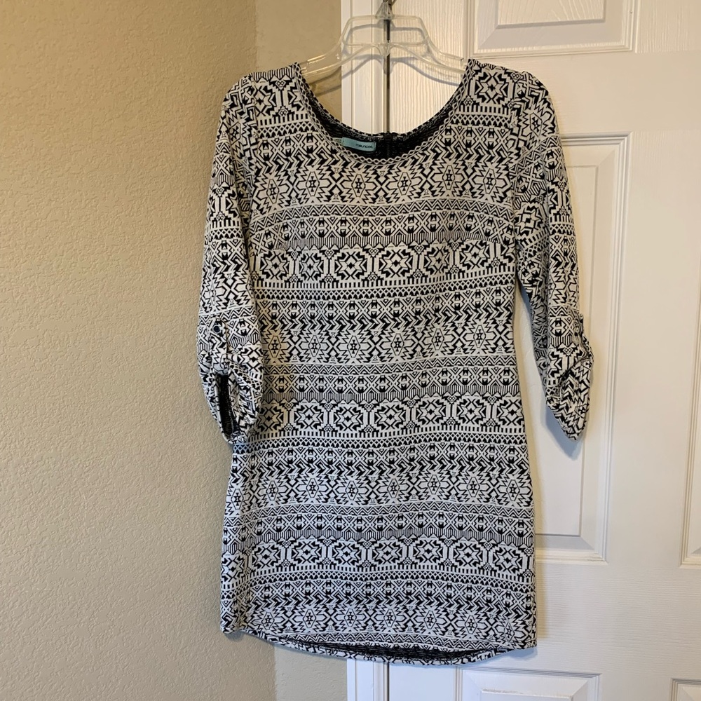 Maurices Black and White Patterned Mini Dress